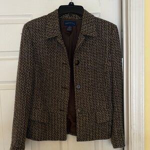 Charter Club Brown Tweed Blazer